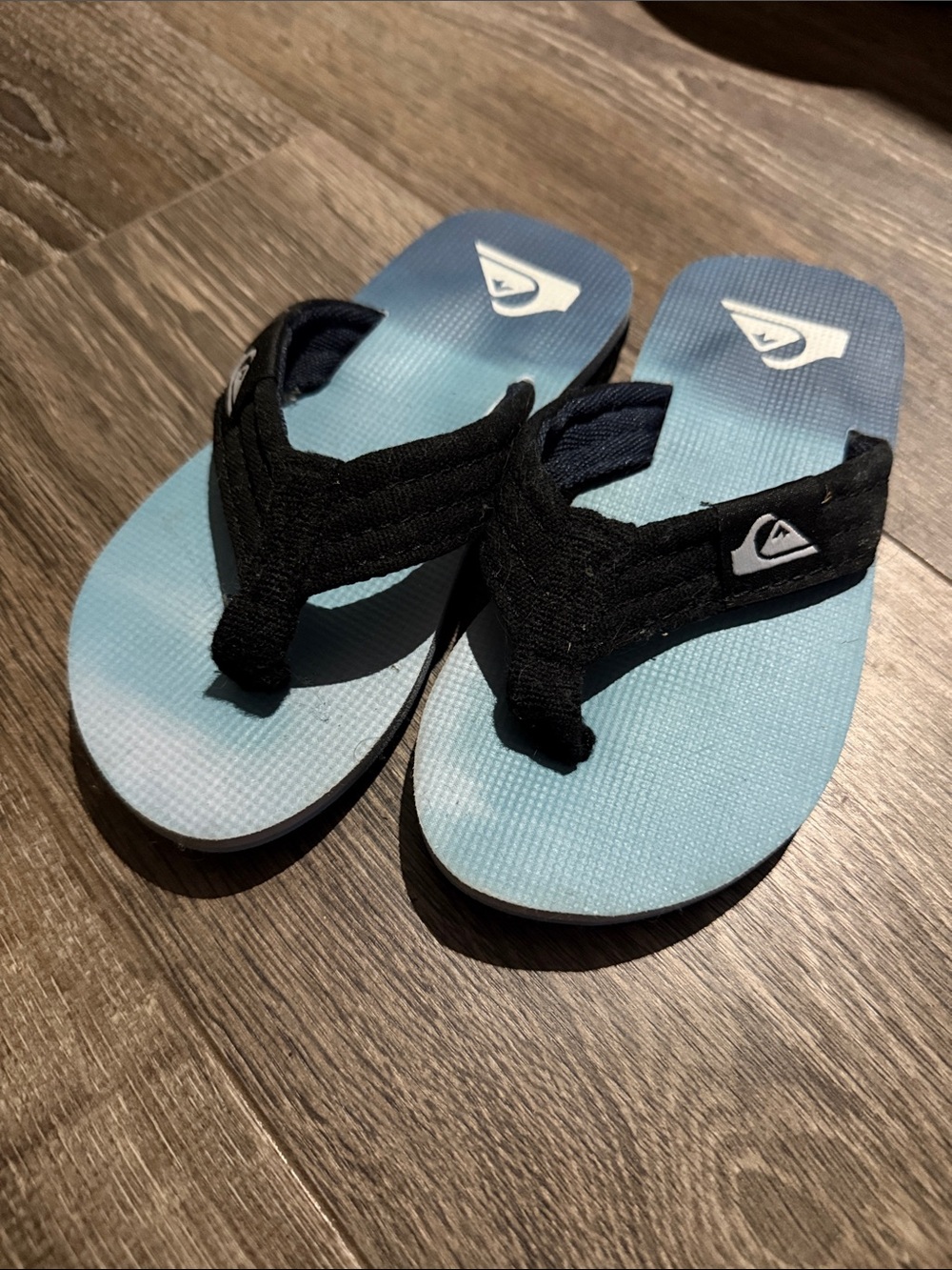 Quiksilver Kids Light Blue Ombre Flip-Flops with Black Straps